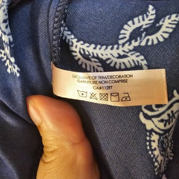 Blue and White La Vie En Rose Women's Paisley Print Lace Nightgown - Picture 9 of 9